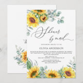 Elegant Sunflower Eucalyptus Vrijgezellenfeest per Kaart (Voorkant / Achterkant)