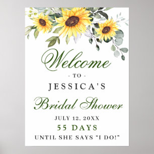 Elegant Sunflower Eucalyptus Vrijgezellenfeest Pos Poster