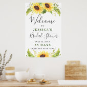 Elegant Sunflower Eucalyptus Vrijgezellenfeest Poster (Keuken)