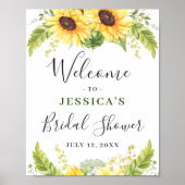 Elegant Sunflower Eucalyptus Vrijgezellenfeest Poster (Voorkant)