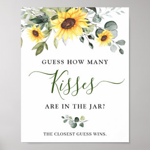 Elegant Sunflower Eucalyptus Vrijgezellenfeest Poster