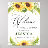Elegant Sunflower Eucalyptus Vrijgezellenfeest Poster (Voorkant)