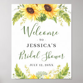 Elegant Sunflower Eucalyptus Vrijgezellenfeest Poster