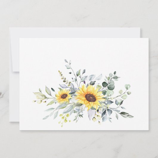 Elegant Sunflower Eucalyptus Waterverf Moving Aankondiging (Achterkant)
