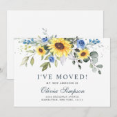 Elegant Sunflower Eucalyptus Waterverf Moving Aankondiging (Voorkant / Achterkant)