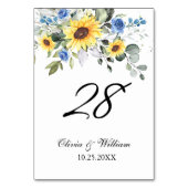 Elegant Sunflower Eucalyptus Waterverf Weddenschap Kaart (Achterkant)