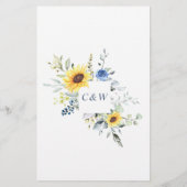 Elegant Sunflower Eucalyptus Weddenschap (Achterkant)