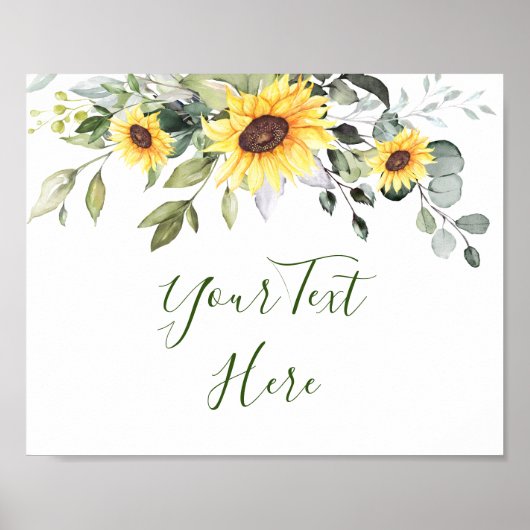 Elegant Sunflower Eucalyptus Weddenschap Aangepast Poster (Voorkant)