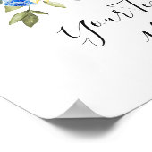 Elegant Sunflower Eucalyptus Weddenschap Aangepast Poster (Hoek)