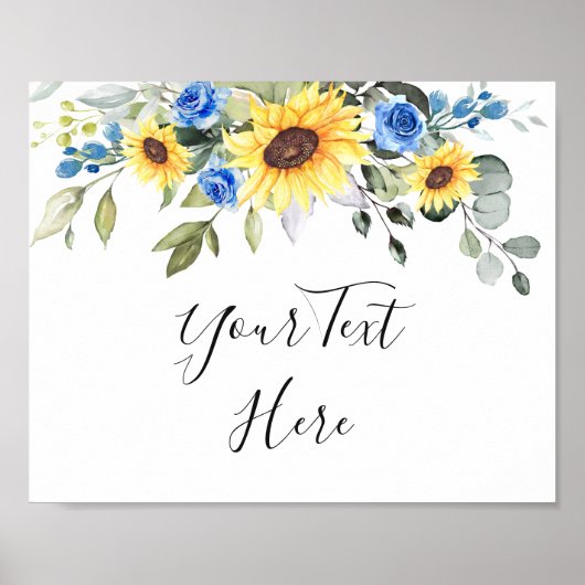 Elegant Sunflower Eucalyptus Weddenschap Aangepast Poster (Voorkant)