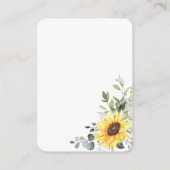 Elegant Sunflower Eucalyptus Weddenschap QR RSVP Informatiekaartje (Achterkant)