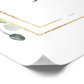 Elegant Sunflower Eucalyptus Weddenschap Welkomstb Poster (Hoek)