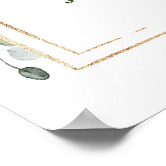 Elegant Sunflower Eucalyptus Weddenschap Welkomstb Poster (Hoek)