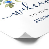 Elegant Sunflower Eucalyptus Weddenschap Welkomstb Poster (Hoek)