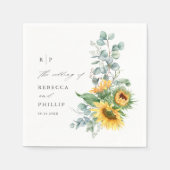 Elegant Sunflower Eucalyptus Wedding Servet (Voorkant)