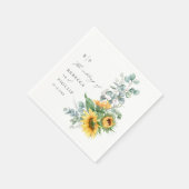 Elegant Sunflower Eucalyptus Wedding Servet (Hoek)