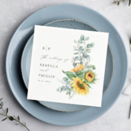 Elegant Sunflower Eucalyptus Wedding Servet