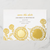 Elegant Sunflower Fall Weddenschap Save the Date R Folie Uitnodiging (Voorkant)