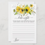 Elegant Sunflower Floral Date Night Kaart<br><div class="desc">Een mooie gele zonnebloem topjes deze Date Night Card.</div>