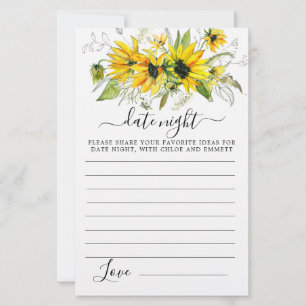 Elegant Sunflower Floral Date Night Kaart