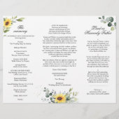 Elegant Sunflower Floral Wedding Ceremony Programm (Achterkant)