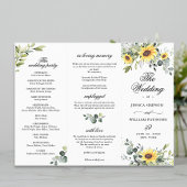Elegant Sunflower Floral Wedding Ceremony Programm