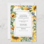 Elegant Sunflower Floral Wedding Invitation Kaart (Voorkant)
