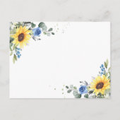 Elegant Sunflower Floral Wedding Kaart (Achterkant)