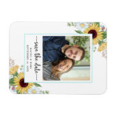 Elegant Sunflower Floral Wedding Save the Date Magneet (Horizontaal)