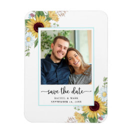 Elegant Sunflower Floral Wedding Save the Date Magneet