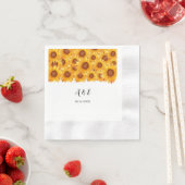 Elegant Sunflower Florals Wedding Napkins Servet (Insitu)