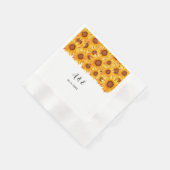 Elegant Sunflower Florals Wedding Napkins Servet (Hoek)