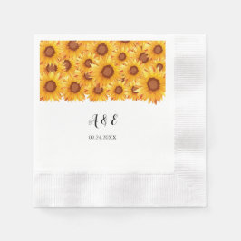 Elegant Sunflower Florals Wedding Napkins Servet