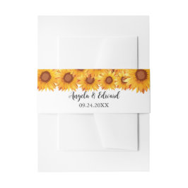 Elegant Sunflower Florals Wedding Uitnodigingen Wikkel