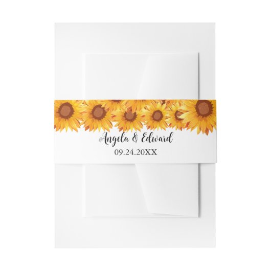 Elegant Sunflower Florals Wedding Uitnodigingen Wikkel (Voorkant Voorbeeld)