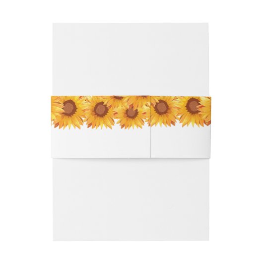 Elegant Sunflower Florals Wedding Uitnodigingen Wikkel (Achterkant Voorbeeld)