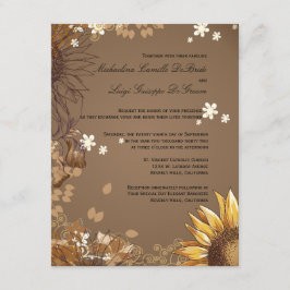 Elegant Sunflower Formal Wedding Invite Kaart