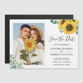 Elegant Sunflower Foto Save the Date Magnet
