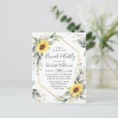 Elegant Sunflower Golden Greenery Brunch & Bubble Briefkaart (Staand voorkant)