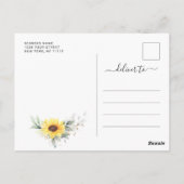 Elegant Sunflower Golden Greenery Brunch & Bubble Briefkaart (Achterkant)