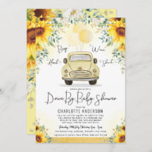 Elegant Sunflower Greenery drive by Baby shower