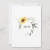 Elegant Sunflower Greenery Floral Engagement Party Kaart (Achterkant)