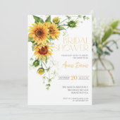 Elegant Sunflower Greenery Floral Vrijgezellenfees Kaart (Staand voorkant)