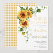 Elegant Sunflower Greenery Floral Vrijgezellenfees Kaart (Voorkant / Achterkant)