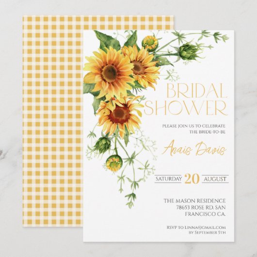 Elegant Sunflower Greenery Floral Vrijgezellenfees Kaart