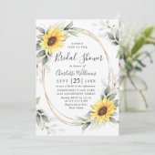 Elegant Sunflower Greenery Floral Vrijgezellenfees Kaart (Staand voorkant)