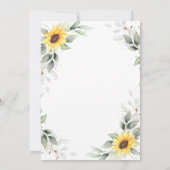 Elegant Sunflower Greenery Floral Vrijgezellenfees Kaart (Achterkant)