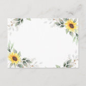 Elegant Sunflower Greenery Floral Wedding Details Informatiekaartje (Achterkant)