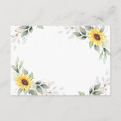 Elegant Sunflower Greenery Floral Wedding Details Informatiekaartje (Achterkant)