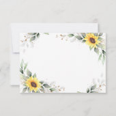 Elegant Sunflower Greenery Floral Wedding RSVP Kaartje (Achterkant)